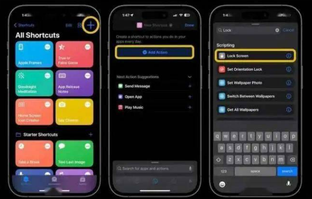 镇原苹果14锁屏维修店分享iPhone14升级iOS16.4后如何创建锁屏快捷方式 